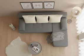 Γωνιακός καναπές Lamor-Γκρι - Λευκό