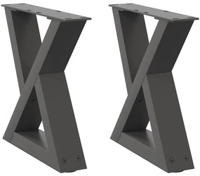 vidaXL Πόδια Τραπεζιού Σαλονιού 2 τεμ. Ανθρακί 40x(30-31,3) εκ. Ατσάλι