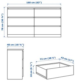 MALM έπιπλα υπνοδωματίου, 4 τεμ. 160x200 cm 394.834.03