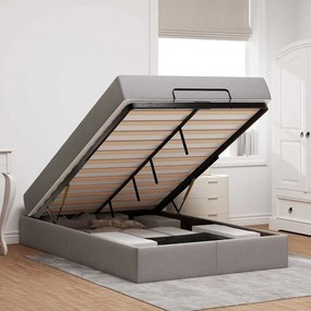 vidaXL Σκελετός κρεβατιού με στρώμα 2 pcs Taupe ύφασμα