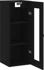 vidaXL Ντουλάπι Τοίχου Μαύρο 34,5x34x90 εκ.