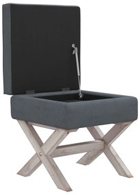 vidaXL Σκαμπό Αποθήκευσης Σκούρο Γκρι 45 x 45 x 49 εκ. Βελούδινο