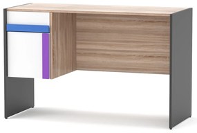 Γραφείο Alex Γραφίτης-Λευκό-Σονόμα 124x60x76εκ