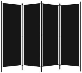 vidaXL Διαχωριστικό Δωματίου με 4 Πάνελ Μαύρο 200 x 180 εκ.