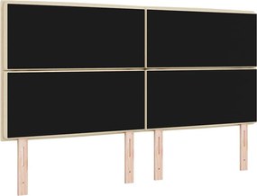 vidaXL Κεφαλάρι με κεφαλάρι Κρεμ 180 cm Τεχνητό Δέρμα