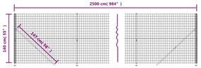 vidaXL Συρματόπλεγμα Περίφραξης Πράσινο 1,4 x 25 μ. με Βάσεις Φλάντζα