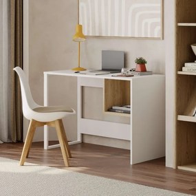 Γραφείο εργασίας Cubo Megapap χρώμα λευκό - sapphire oak 110x50x75εκ.-GP037-0252,1