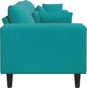 vidaXL Καναπές Τιρκουάζ 250 x 77 x 76 εκ. Βελούδο