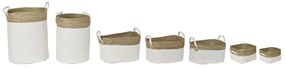 Σετ Καλαθιών DKD Home Decor Λευκό Καφέ Φυσική ίνα 41 x 41 x 52,5 cm