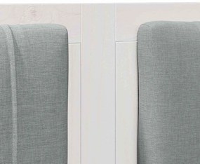 vidaXL Ταπετσαρισμένο κεφαλάρι Λευκό 150 cm Στερεά ξυλεία πεύκου