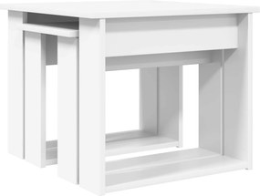 vidaXL Σετ Τραπεζιού Για Καφέ 2 pcs Λευκό Επεξεργασμένο ξύλο