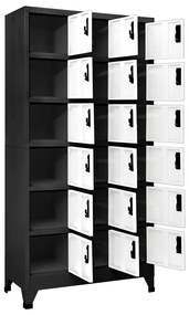 vidaXL Φοριαμός Ανθρακί και Λευκό 90 x 40 x 180 εκ. Ατσάλινος