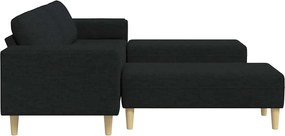 vidaXL Καναπές σαλονιού 3 pcs Μαύρο Πολυεστέρας