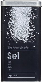 Δοχείο Για Αλάτι 1kg (Φ8.6x17) F-V Embossed Black 136312