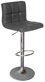 Σκαμπώ Lino Bar Χρώμιο/PU Γκρι 44x50x62/92-83/113cm (Σετ 2 ΤΕΜ)