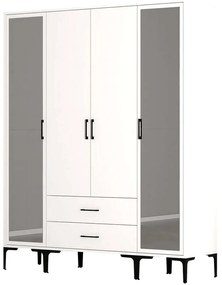 Ντουλάπα Τετράφυλλη Kumsal 845HCT5478 160x47,5x201,4cm White Τετράφυλλη