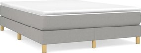 vidaXL Κρεβάτι Boxspring με Στρώμα Ανοιχτό Γκρι 140x190 εκ. Υφασμάτινο