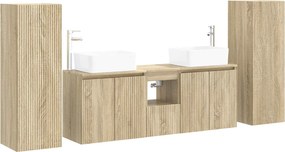 vidaXL Σετ Επίπλων Μπάνιου 5 τμχ. Sonoma Δρυς 202 x 35 x 100 cm