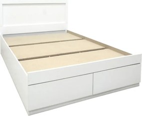 Κρεβάτι Olympus pakoworld με συρτάρι σε λευκή απόχρωση 120x200εκ