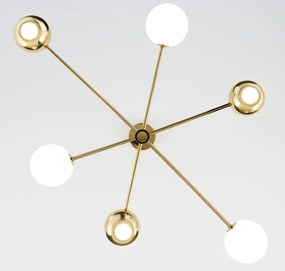 Κρεμαστό Πολύφωτο Moka 3xG9 Χρυσό με Οπάλ Γυαλί