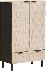 vidaXL Highboard με πόρτα Λευκό Φινίρισμα Καθαρισμού 60 x 33 x 100 εκ.