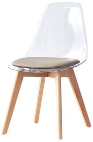 Καρέκλα Τραπεζαρίας DKD Home Decor Μπεζ Ξύλο Πολυανθρακικό 54 x 47 x 81 cm