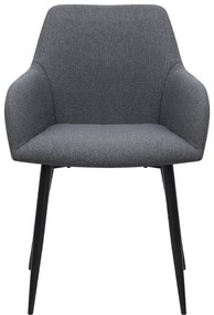 Πολυθρόνα τραπεζαρίας Monica Megapap γκρι ύφασμα - μεταλλικό μαύρο πόδι 54x57x84εκ.