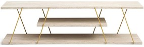 Έπιπλο Τηλεόρασης Canaz 854KLN3086 120x30x33cm Travertine Beige-Gold