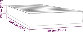 vidaXL Στρώμα με Pocket Springs 80 x 160 cm Ανοιχτό γκρι