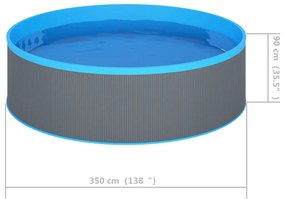 vidaXL Πισίνα Υπέργεια 350 x 90 εκ. Γκρι