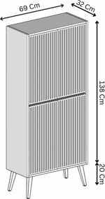 Ντουλάπι Κουζίνας Μαύρο CLOPO 69x32x20