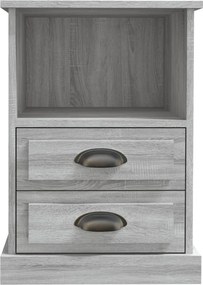 vidaXL Κομοδίνα 2 τεμ. Γκρι Sonoma 43x36x60 εκ.