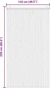 vidaXL Κουρτίνα εντόμων Chenille Γκρι και Λευκό 118 x 220 cm 100% PP