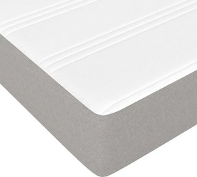 vidaXL Στρώμα με Pocket Springs Μεσαίας Σκληρότητας Ανοιχτό Γκρι 90x200x20 εκ. Υφασμάτινο