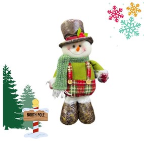 Διακοσμητικός Χριστουγεννιάτικος Χιονάνθρωπος με Πτυσσόμενα Πόδια