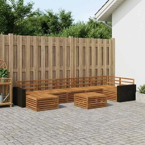 vidaXL Σειρά Καναπέ Εξωτερικού 8 pcs Φυσικό