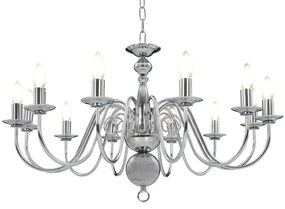 vidaXL Πολυέλαιος Ασημί με 12 Ντουί Ε14