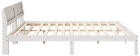 vidaXL Σκελετός Κρεβατιού Λευκό 200 x 200 cm Μασίφ ξύλο πεύκου