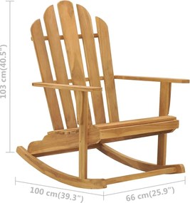 vidaXL Κουνιστή Πολυθρόνα Adirondack από Μασίφ Ξύλο Teak