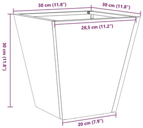 Ζαρντινιέρες Κήπου 2 τεμ. 30x30x30 εκ. από Γαλβανισμένο Χάλυβα - Γκρι