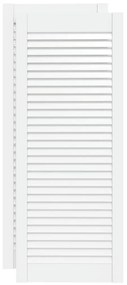 vidaXL Πορτάκια με Περσίδες 2 τεμ Λευκά 99,3x39,4 εκ Μασίφ Ξύλο Πεύκου