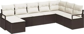 vidaXL Σετ Καναπέ με μαξιλάρι 8 pcs Καφέ συνθετικό ρατάν