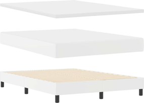 vidaXL Κρεβάτι με ελατήρια με στρώμα Λευκό 160 x 200 cm Τεχνητό δέρμα