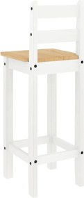 vidaXL Καρέκλες Μπαρ 2 τεμ. Λευκό Μασίφ Ξύλο Πεύκου