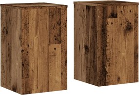 vidaXL Βάσεις Φυτών 2 τεμ. Όψη Παλαιού Ξύλου 30x30x50 εκ. Επεξ. Ξύλο