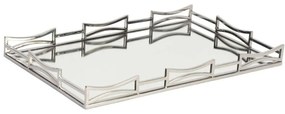Διακοσμητικός Δίσκος Με Καθρέπτη MR19213 56x36cm Silver Espiel Steel,Glass