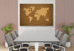 Εικόνα καφέ παγκόσμιου χάρτη - 60x40