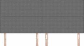 vidaXL Κεφαλάρι Ανοιχτό γκρι 200 cm Υφασμάτινο Κορντουρά