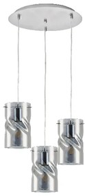 KQ S0616-3 TWIST SMOKEY PENDANT GLASS+
