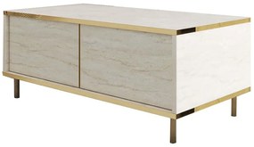 Τραπέζι Σαλονιού Imaj 382NRC1532 90x45x40cm Travertine Beige-Gold